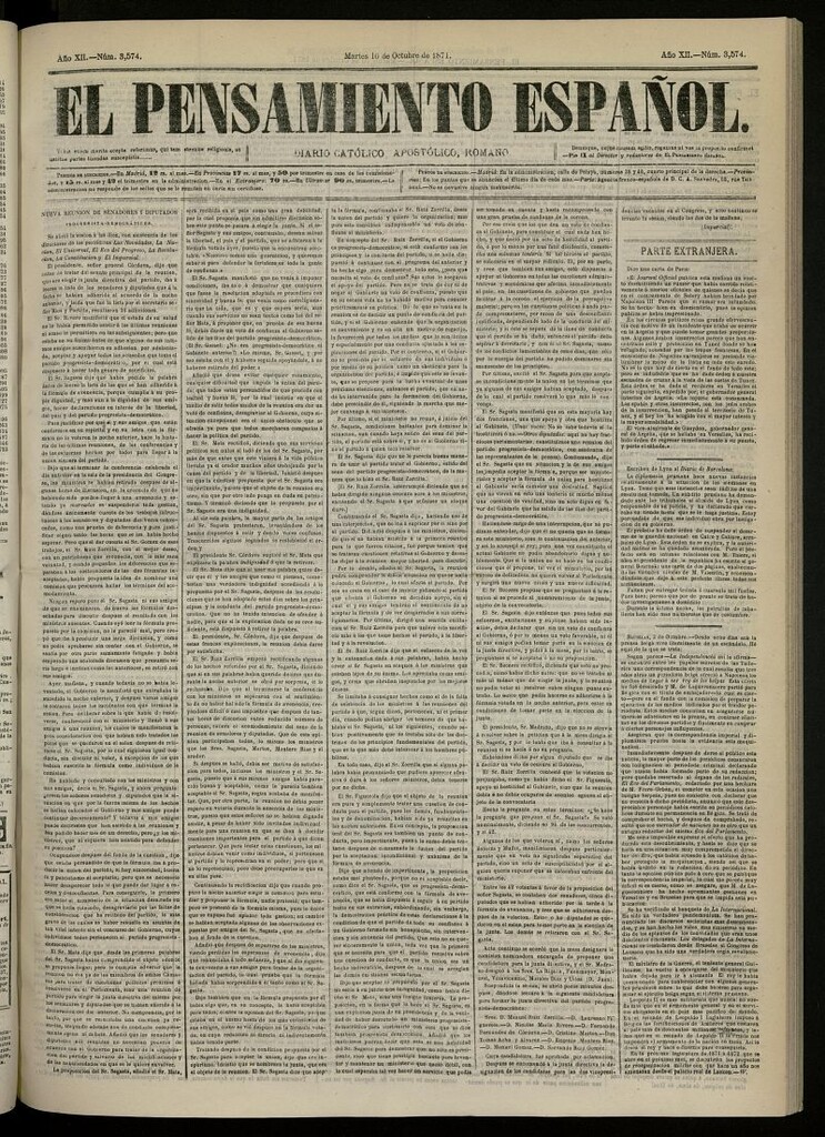 Miniatura de El Pensamiento Español del 10 de octubre de 1871, nº 3574
