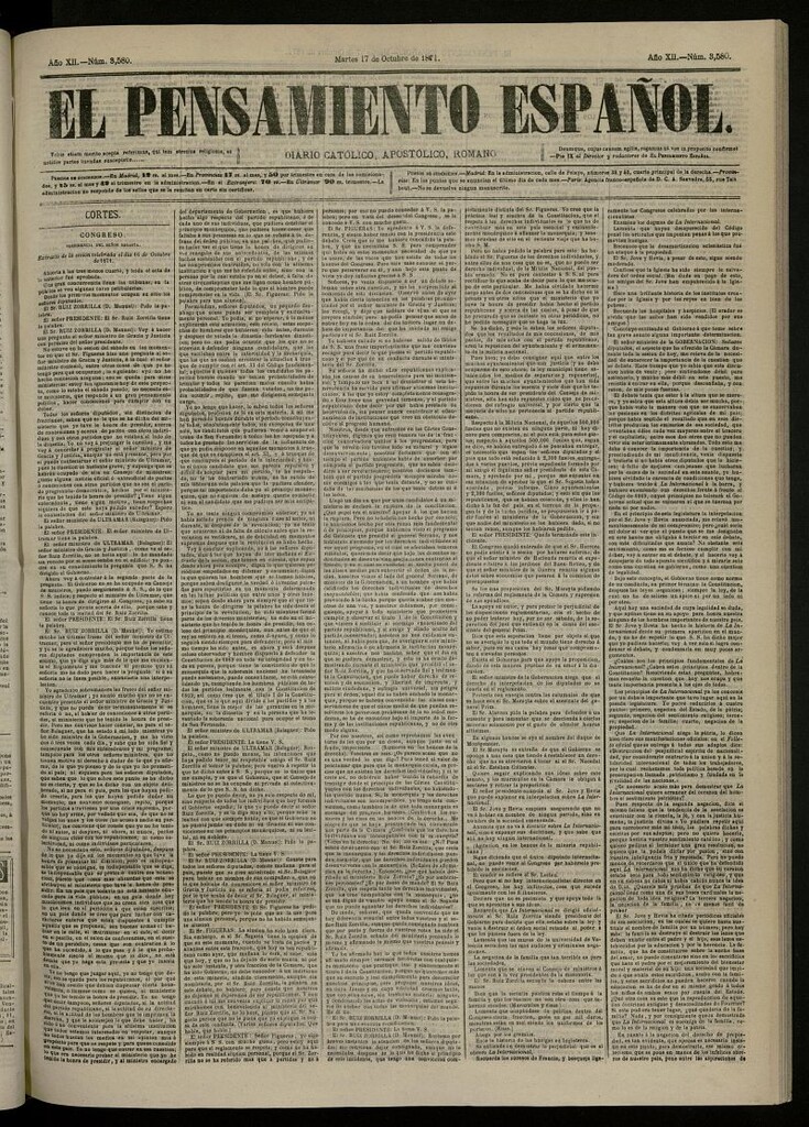 Miniatura de El Pensamiento Español del 17 de octubre de 1871, nº 3580