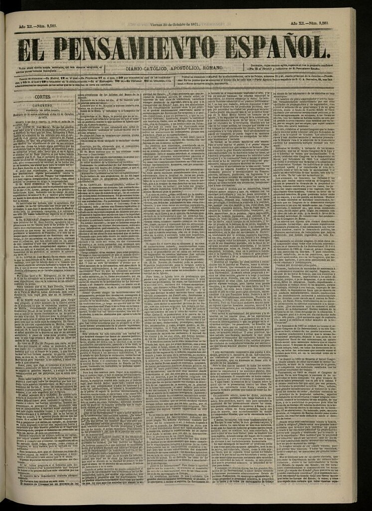 Miniatura de El Pensamiento Español del 20 de octubre de 1871, nº 3583