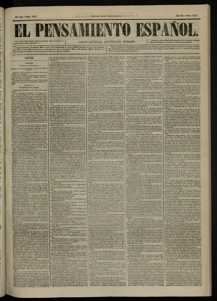 Miniatura de El Pensamiento Español del 25 de octubre de 1871, nº 3587