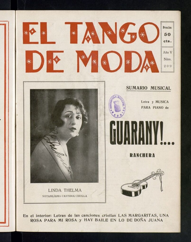 Miniatura de El Tango de Moda : revista popular hispano-americana. Aparece los sábados. Nº 209