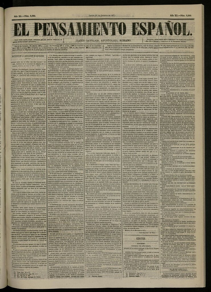 Miniatura de El Pensamiento Español del 26 de octubre de 1871, nº 3588