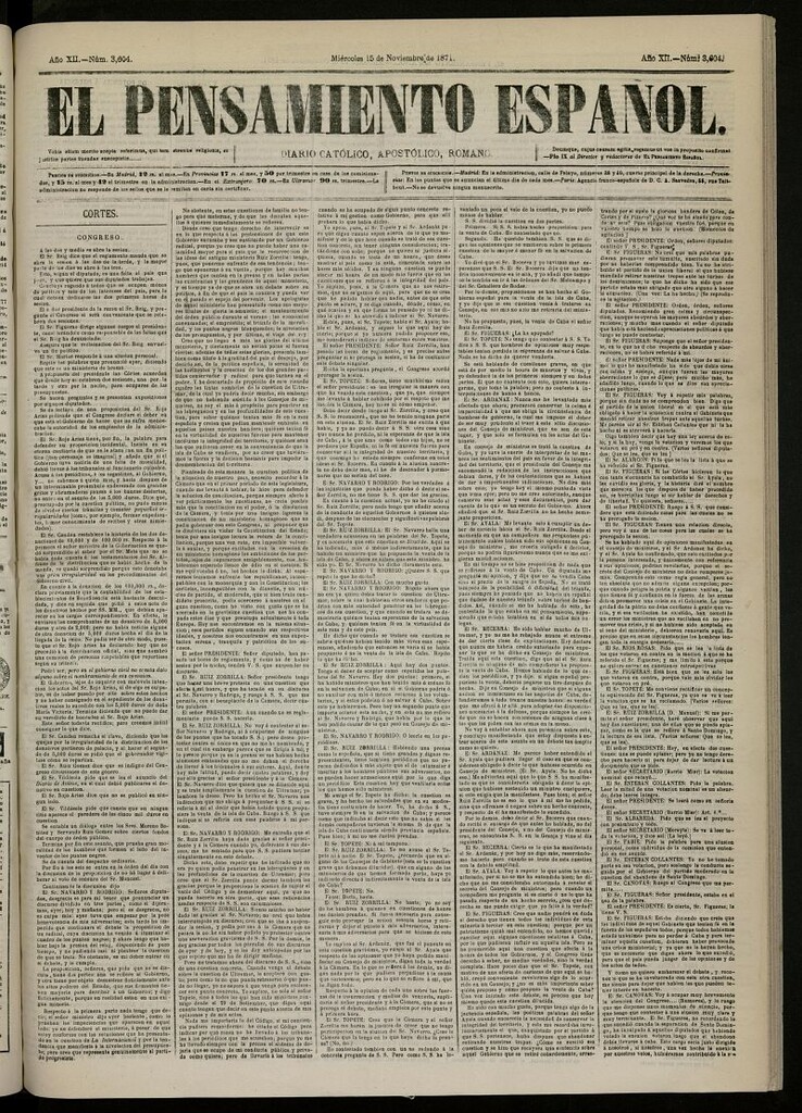 Miniatura de El Pensamiento Español del 15 de noviembre de 1871, nº 3604