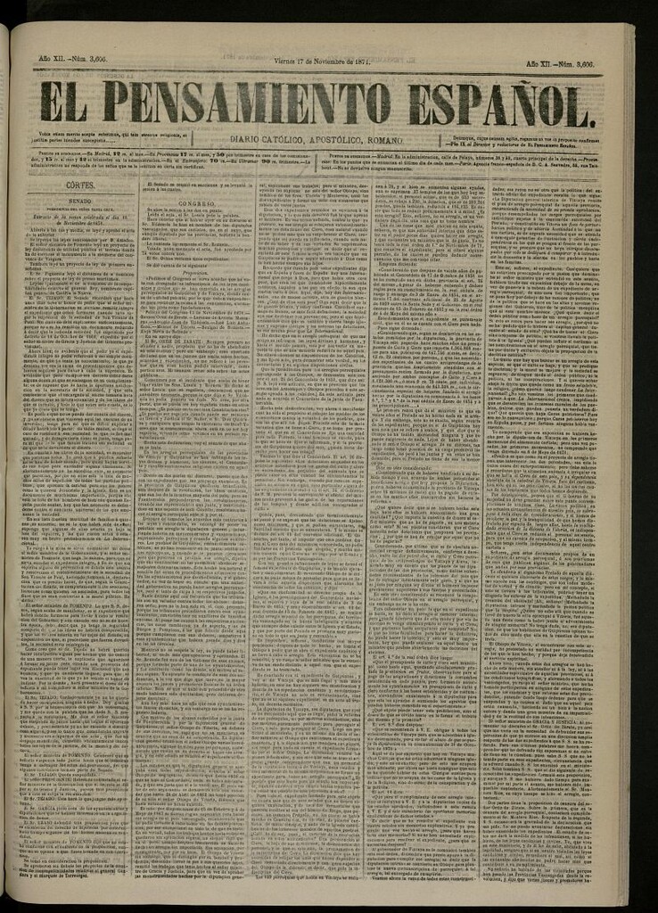 Miniatura de El Pensamiento Español del 17 de noviembre de 1871, nº 3606