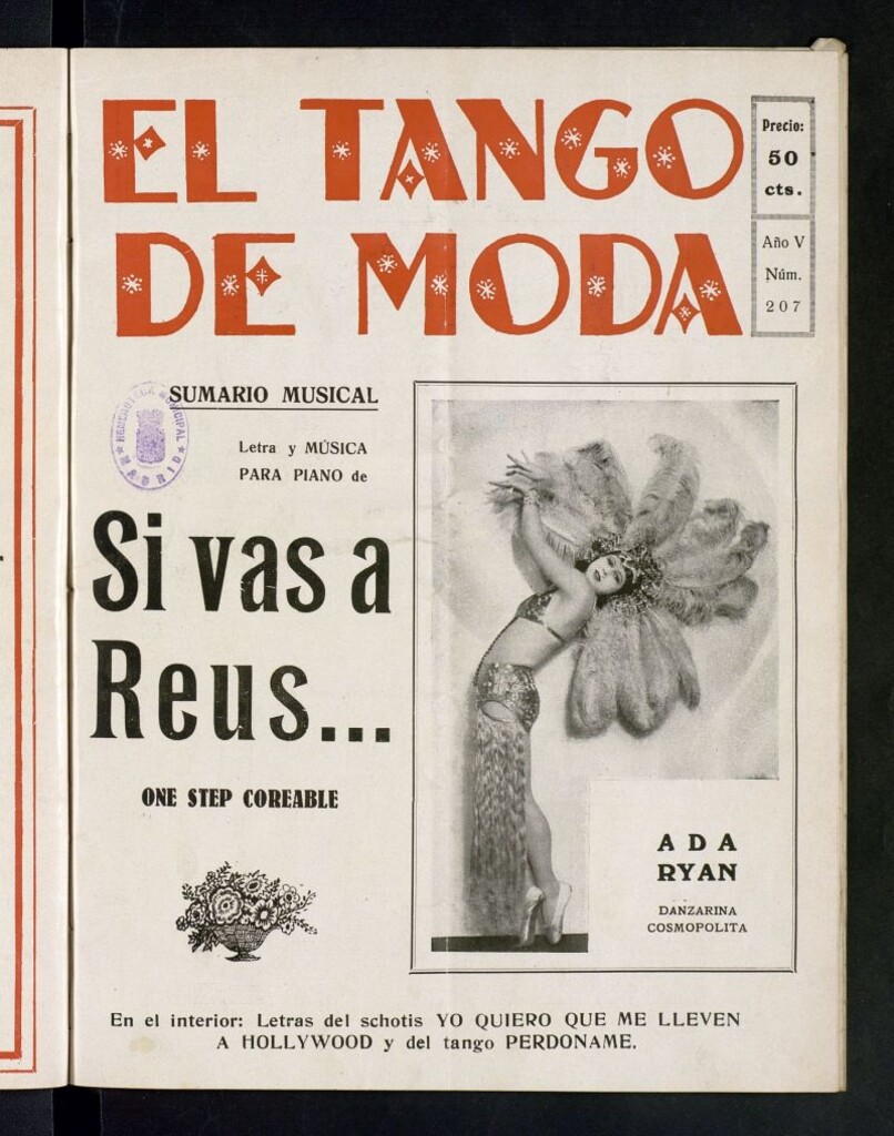 Miniatura de El Tango de Moda : revista popular hispano-americana. Aparece los sábados. Nº 207