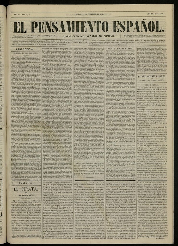 Miniatura de El Pensamiento Español del 2 de diciembre de 1871, nº 3619