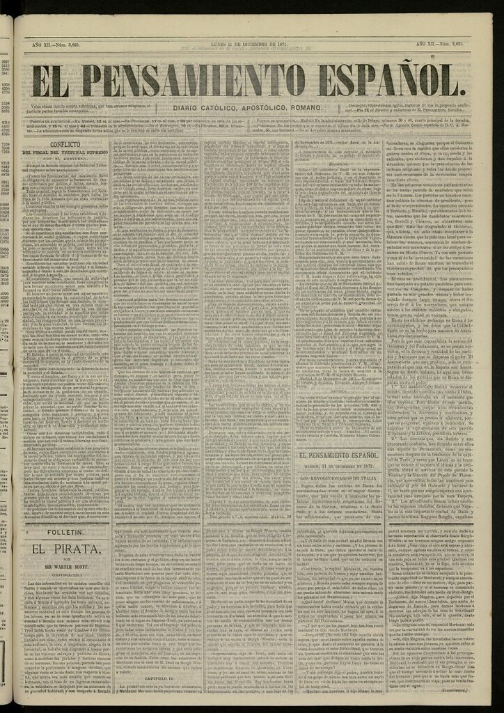 Miniatura de El Pensamiento Español del 11 de diciembre de 1871, nº 3625