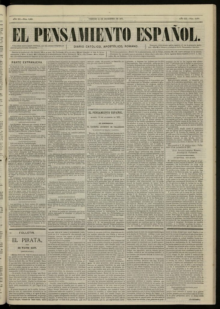 Miniatura de El Pensamiento Español del 15 de diciembre de 1871, nº 3629