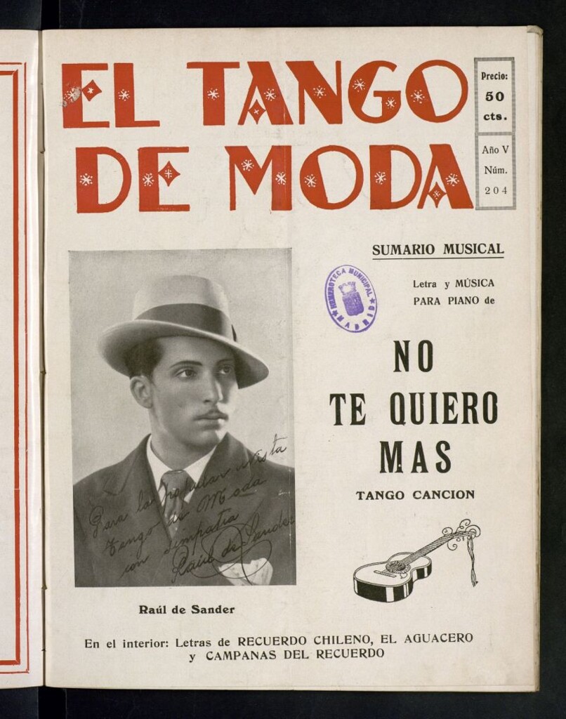 Miniatura de El Tango de Moda : revista popular hispano-americana. Aparece los sábados. Nº 204
