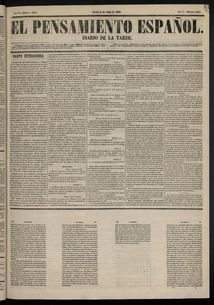 Miniatura de El Pensamiento Español del 9 de julio de 1864, nº 1390