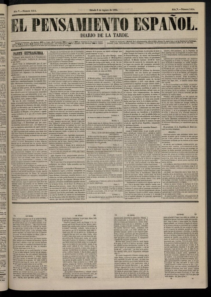 Miniatura de El Pensamiento Español del 6 de agosto de 1864, nº 1414