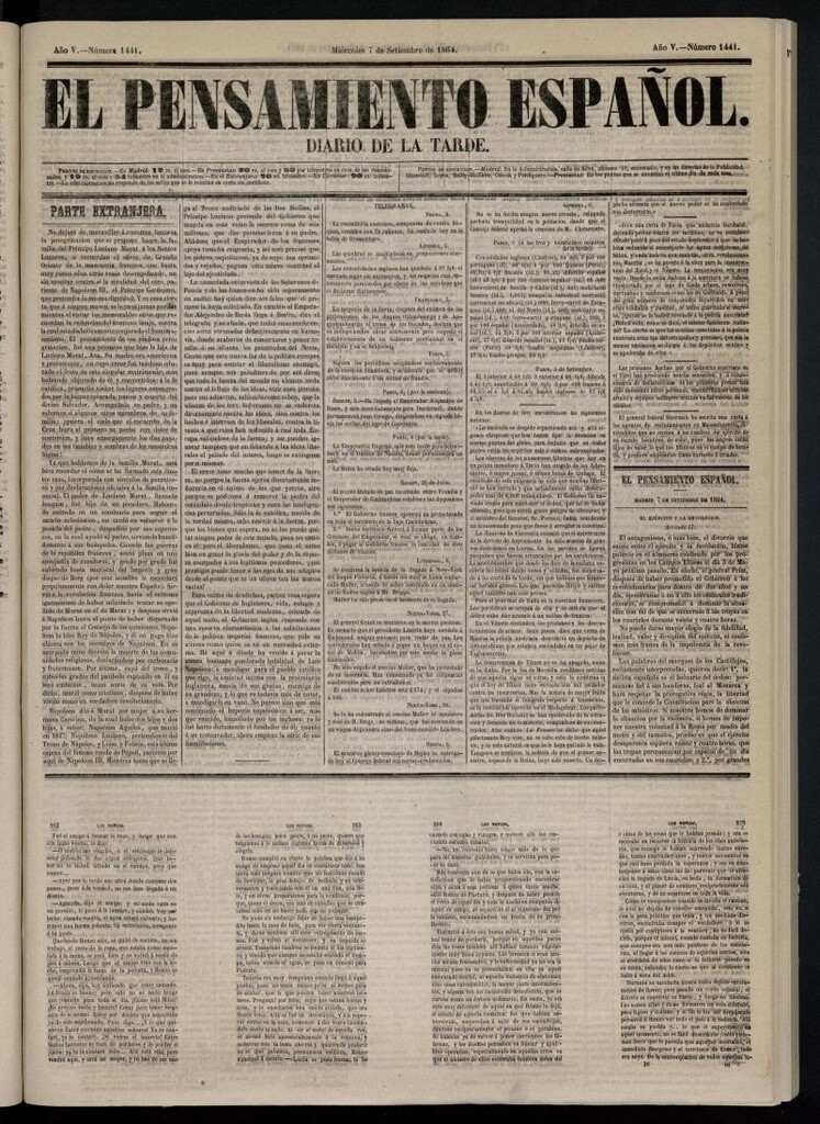 Miniatura de El Pensamiento Español del 7 de septiembre de 1864, nº 1441