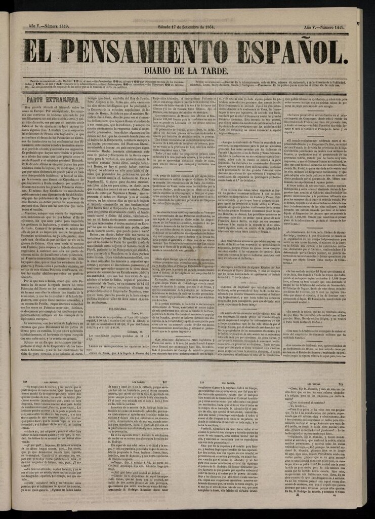 Miniatura de El Pensamiento Español del 17 de septiembre de 1864, nº 1449