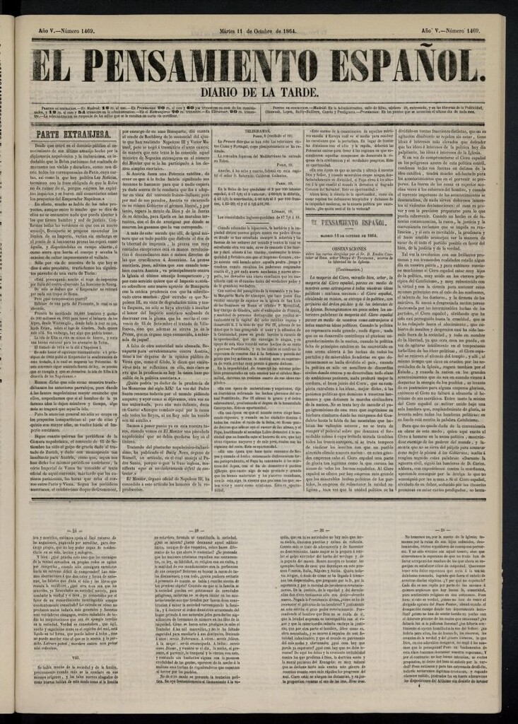 Miniatura de El Pensamiento Español del 11 de octubre de 1864, nº 1469