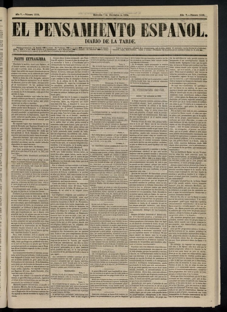 Miniatura de El Pensamiento Español del 7 de diciembre de 1864, nº 1518