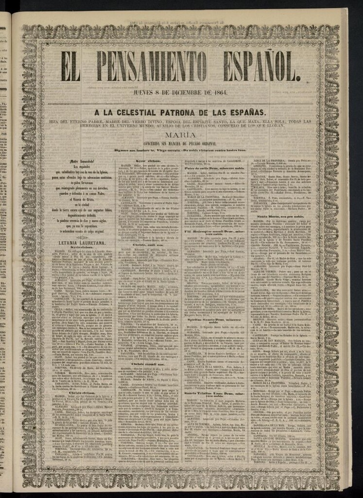 Miniatura de El Pensamiento Español del 8 de diciembre de 1864