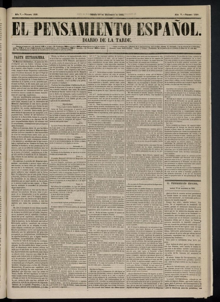 Miniatura de El Pensamiento Español del 10 de diciembre de 1864, nº 1520