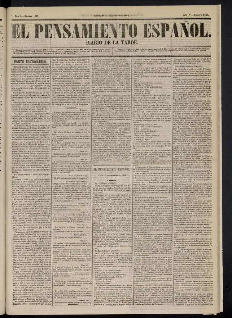 Miniatura de El Pensamiento Español del 16 de diciembre de 1864, nº 1525