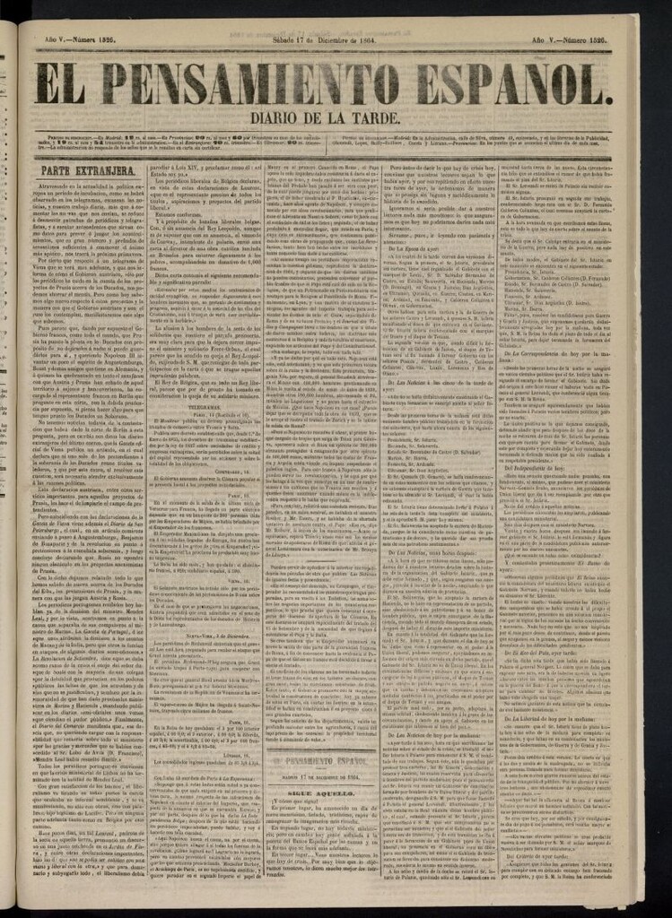 Miniatura de El Pensamiento Español del 17 de diciembre de 1864, nº 1526
