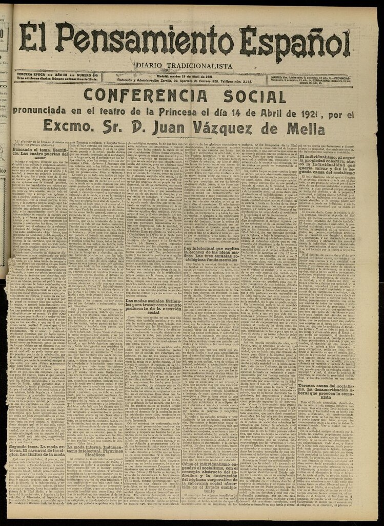 Miniatura de El Pensamiento Español del 19 de abril de 1921, nº 498