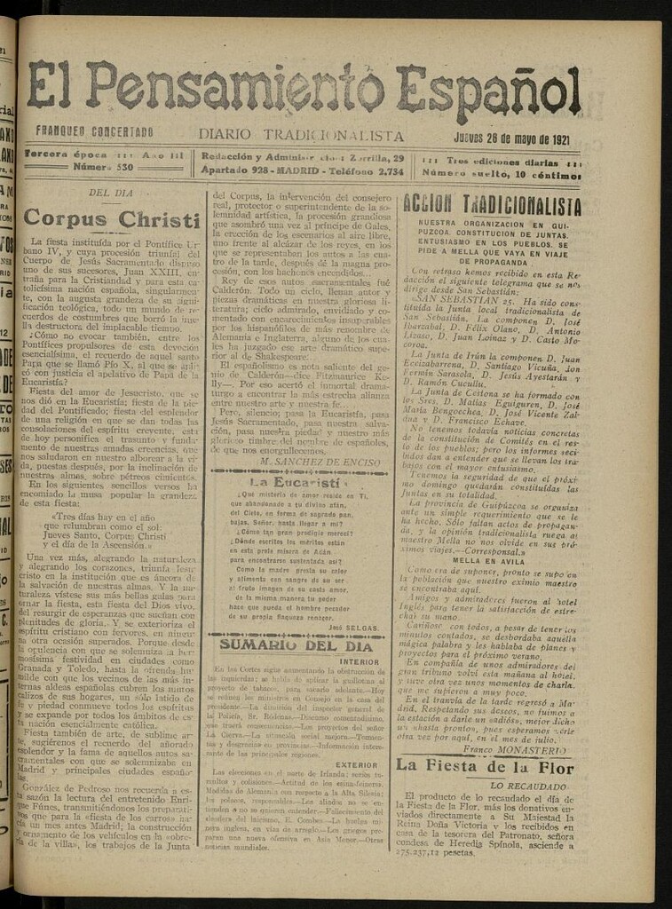Miniatura de El Pensamiento Español del 26 de mayo de 1921, nº 530