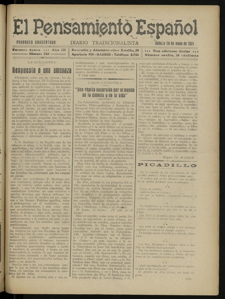Miniatura de El Pensamiento Español del 28 de mayo de 1921, nº 532