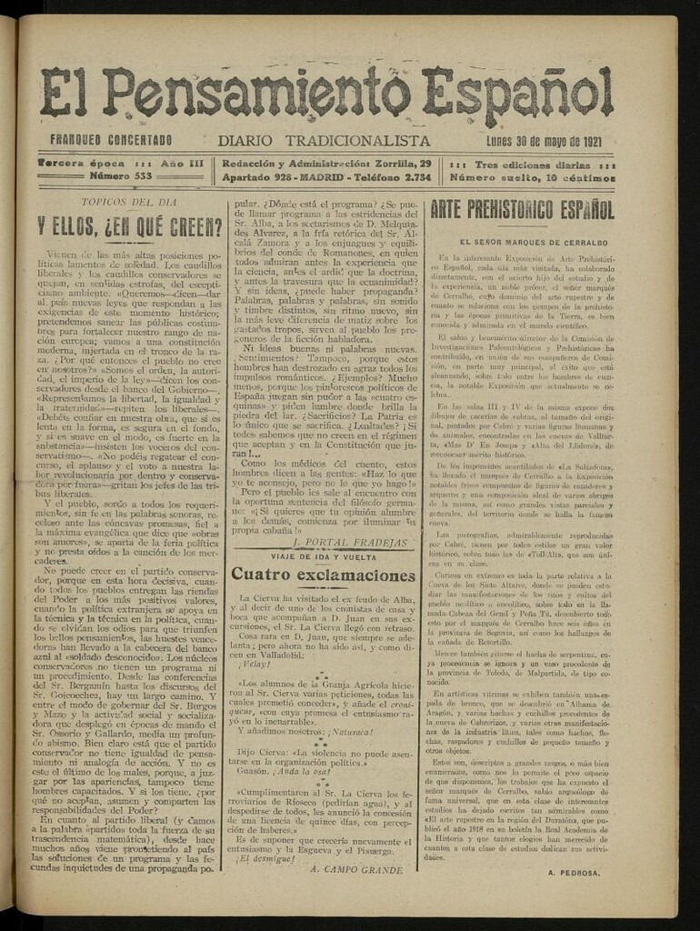 Miniatura de El Pensamiento Español del 30 de mayo de 1921, nº 533