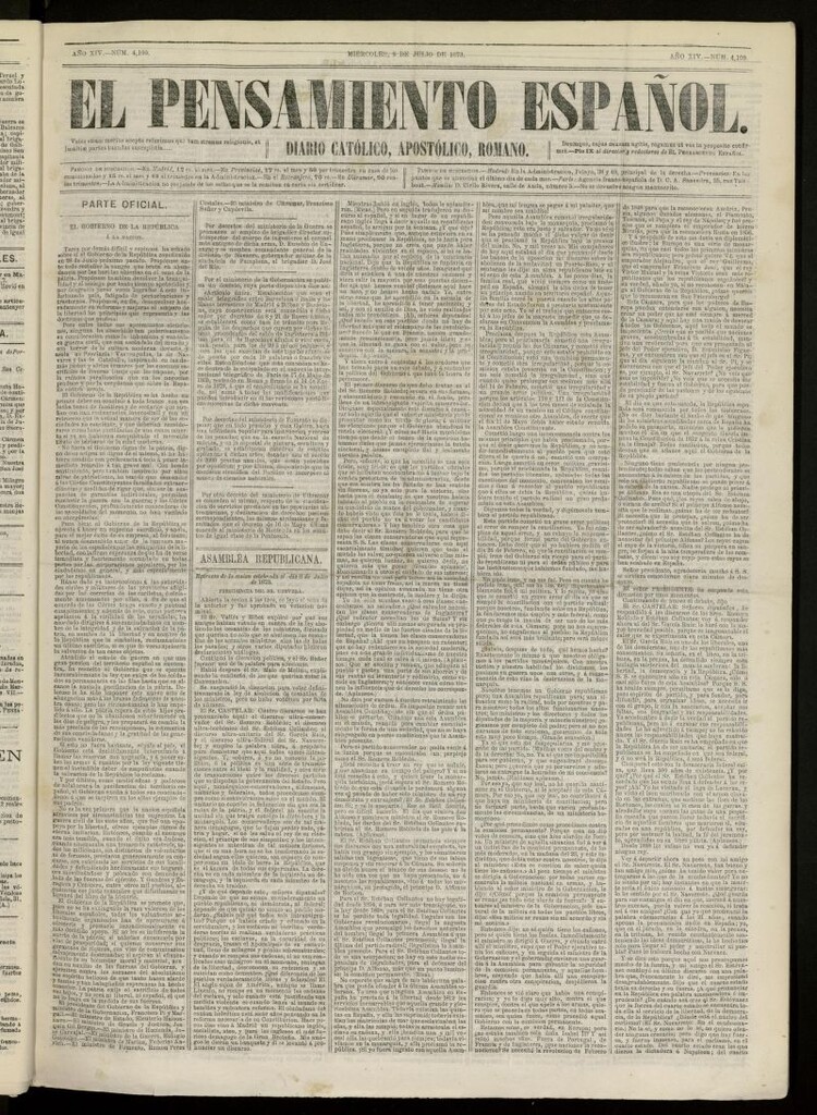 Miniatura de El Pensamiento Español del 9 de julio de 1873, nº 4100