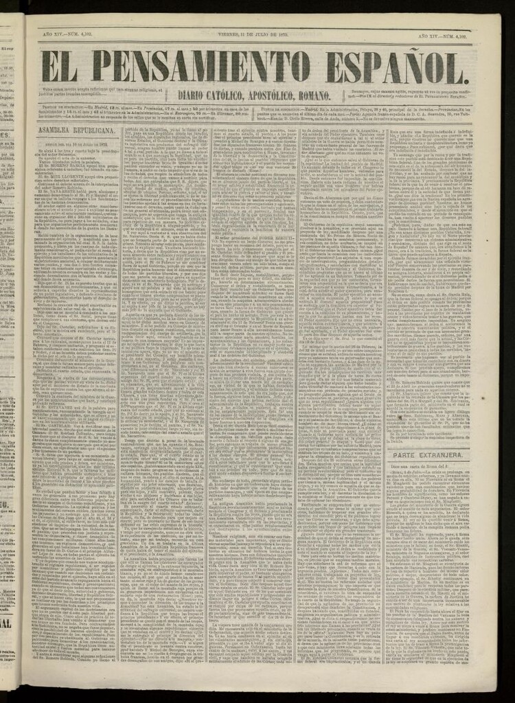 Miniatura de El Pensamiento Español del 11 de julio de 1873, nº 4102
