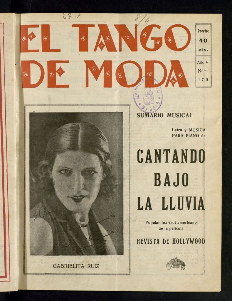 Miniatura de El Tango de Moda : revista popular hispano-americana. Aparece los sábados. Nº 176