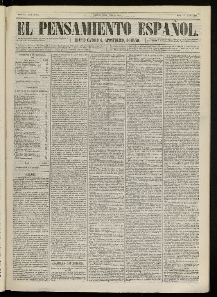 Miniatura de El Pensamiento Español del 18 de julio de 1873, nº 4108