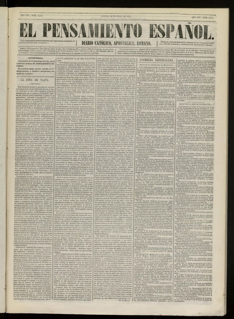 Miniatura de El Pensamiento Español del 24 de julio de 1873, nº 4113