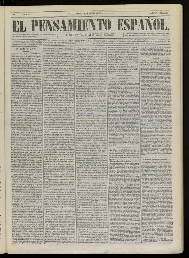 Miniatura de El Pensamiento Español del 9 de Agosto de 1873, nº 4126