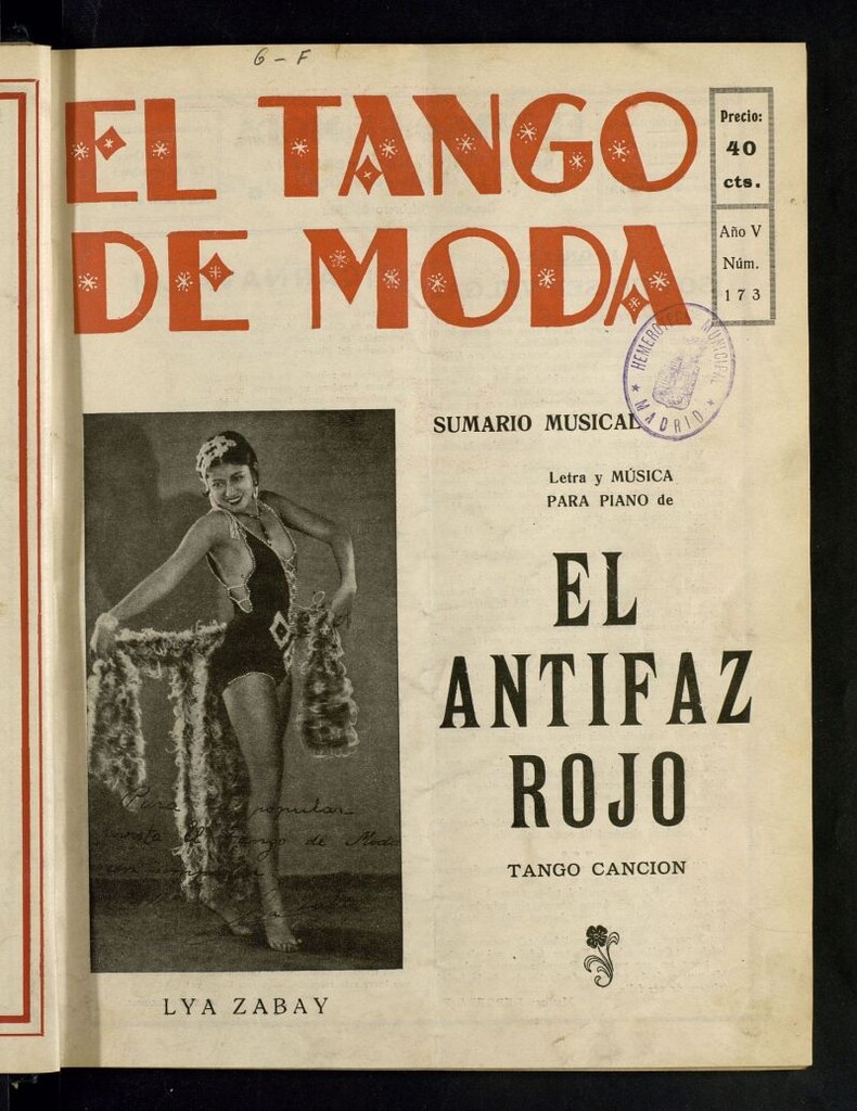 Miniatura de El Tango de Moda : revista popular hispano-americana. Aparece los sábados. N 173