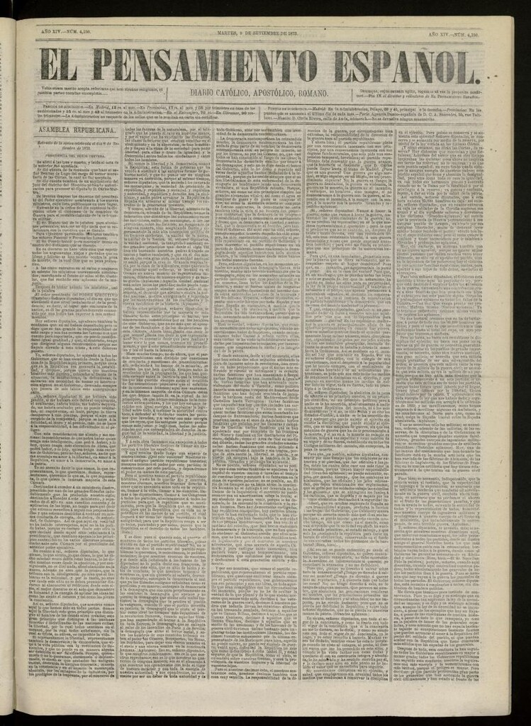 Miniatura de El Pensamiento Español del 9 de septiembre de 1873, nº 4150