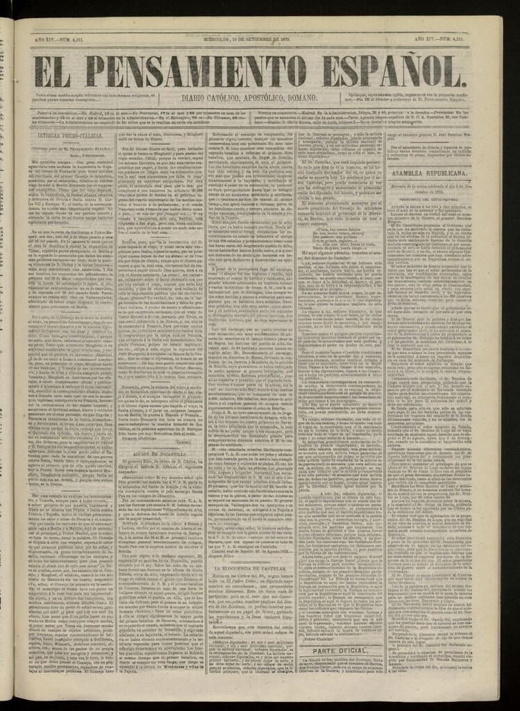 Miniatura de El Pensamiento Español del 10 de septiembre de 1873, nº 4151