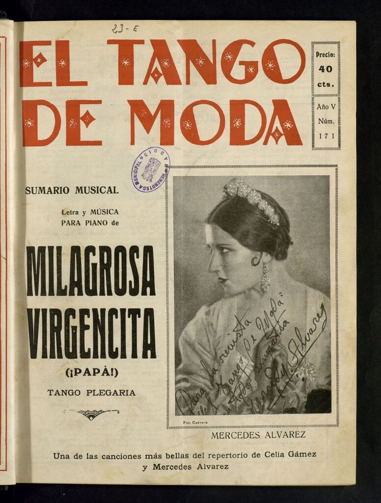 Miniatura de El Tango de Moda : revista popular hispano-americana. Aparece los sábados. Nº 171