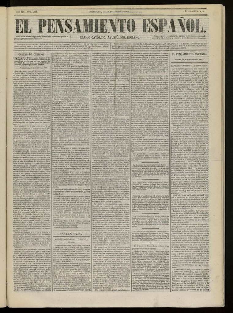 Miniatura de El Pensamiento Español del 17 de septiembre de 1873, nº 4157
