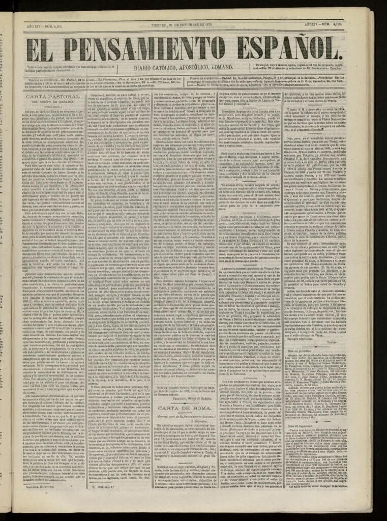 Miniatura de El Pensamiento Español del 19 de septiembre de 1873, nº 4159