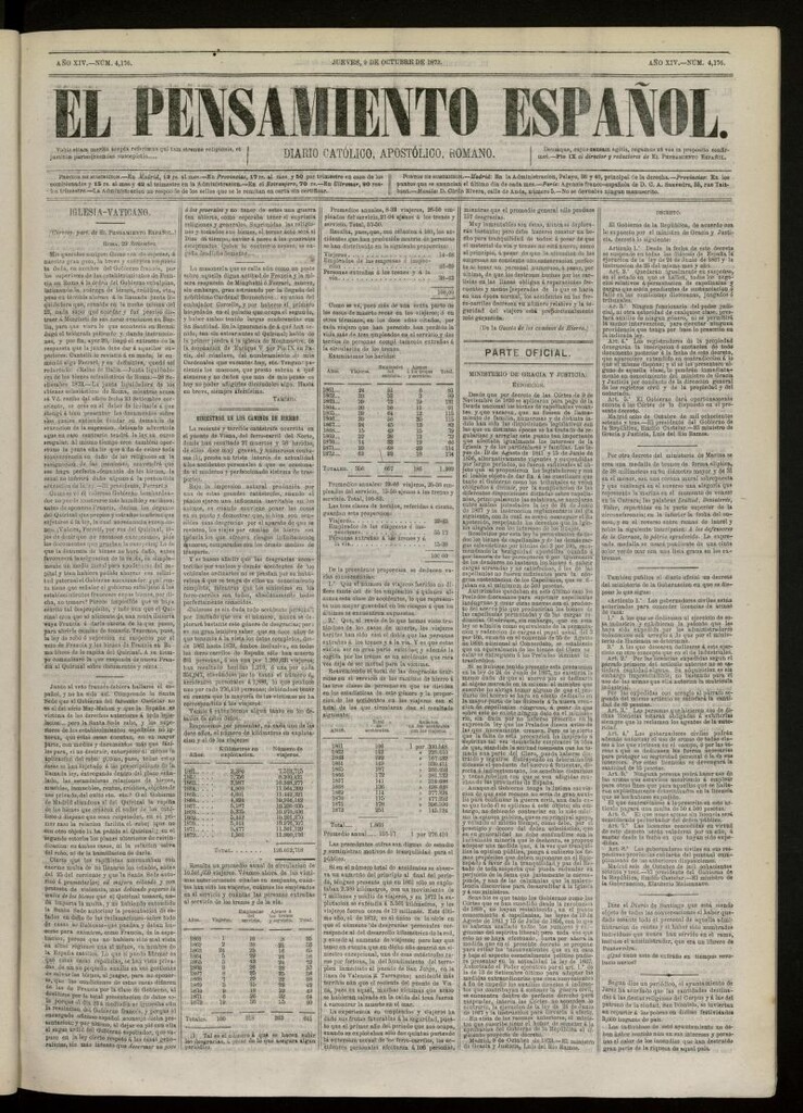 Miniatura de El Pensamiento Español del 9 de octubre de 1873, nº 4176