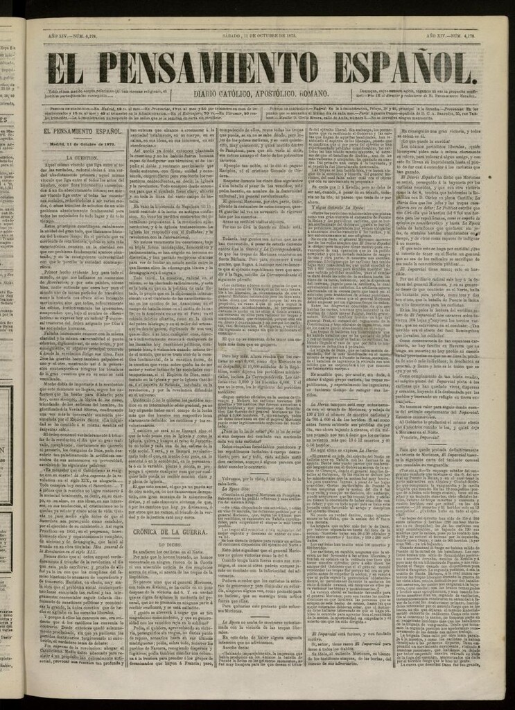 Miniatura de El Pensamiento Español del 11 de octubre de 1873, nº 4178