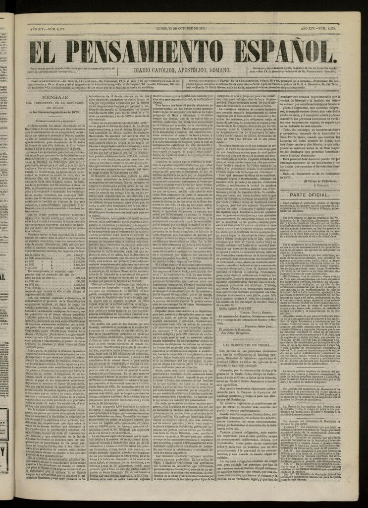 Miniatura de El Pensamiento Español del 13 de octubre de 1873, nº 4179