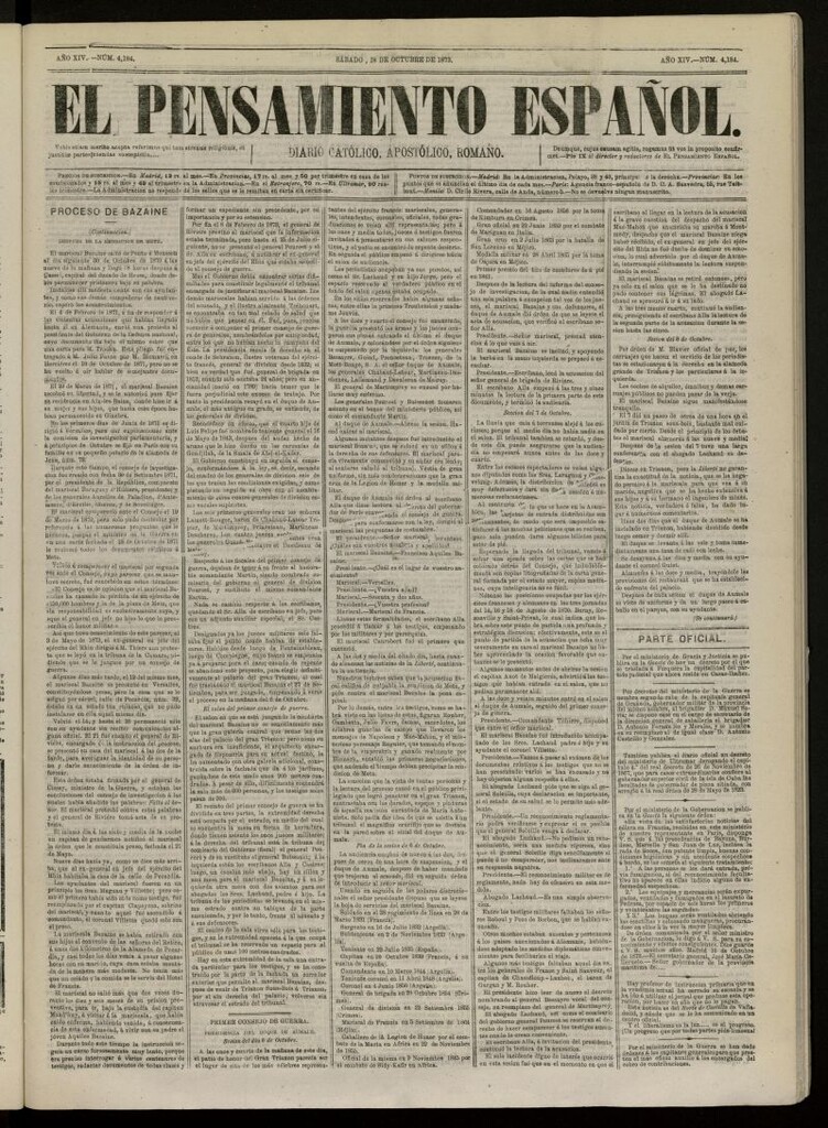 Miniatura de El Pensamiento Español del 18 de octubre de 1873, nº 4184