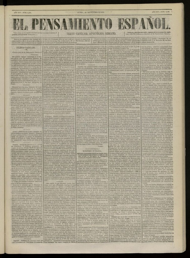 Miniatura de El Pensamiento Español del 20 de octubre de 1873, nº 4185