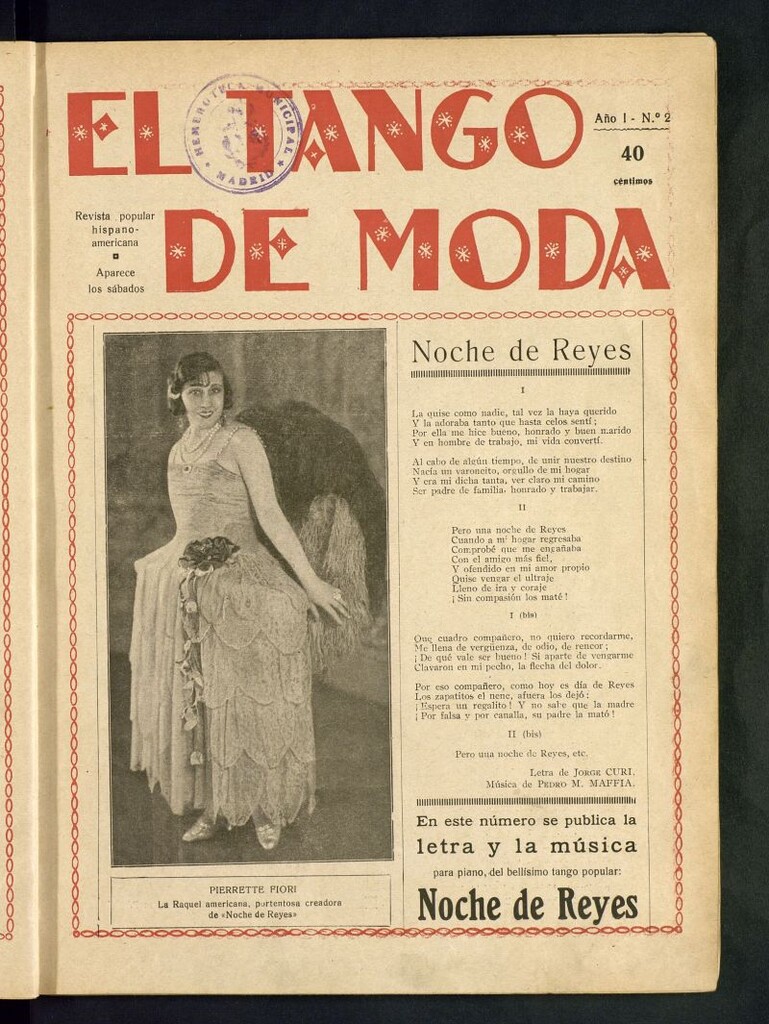 Miniatura de El Tango de Moda : revista popular hispano-americana. Aparece los sábados. Nº 2