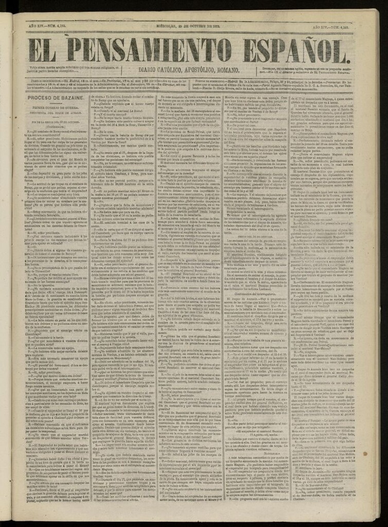 Miniatura de El Pensamiento Español del 29 de octubre de 1873, nº 4193