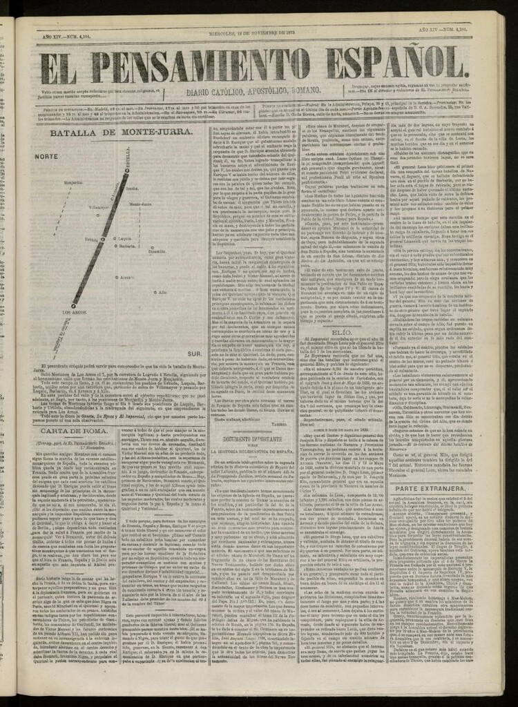 Miniatura de El Pensamiento Español del 12 de noviembre de 1873, nº 4104[sic]