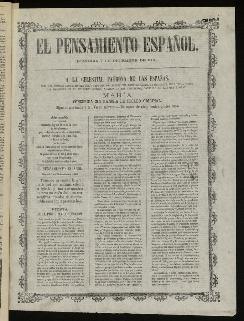 Miniatura de El Pensamiento Español del 7 de diciembre de 1873, nº 4126[sic]
