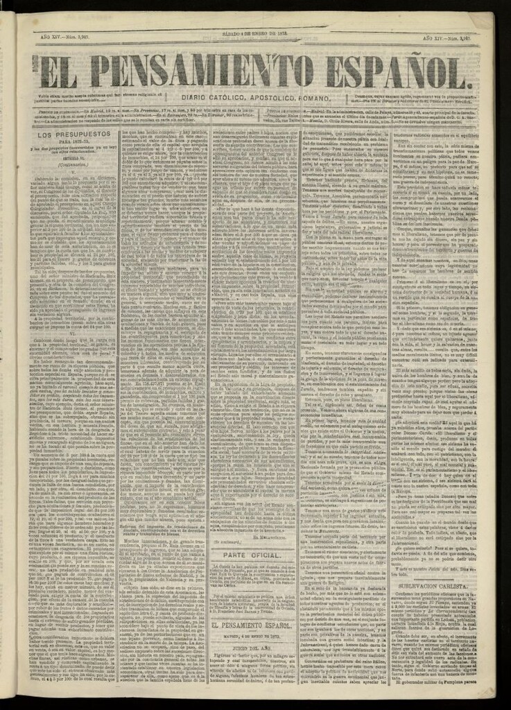 Miniatura de El Pensamiento Español del 4 de enero de 1873, nº 3947