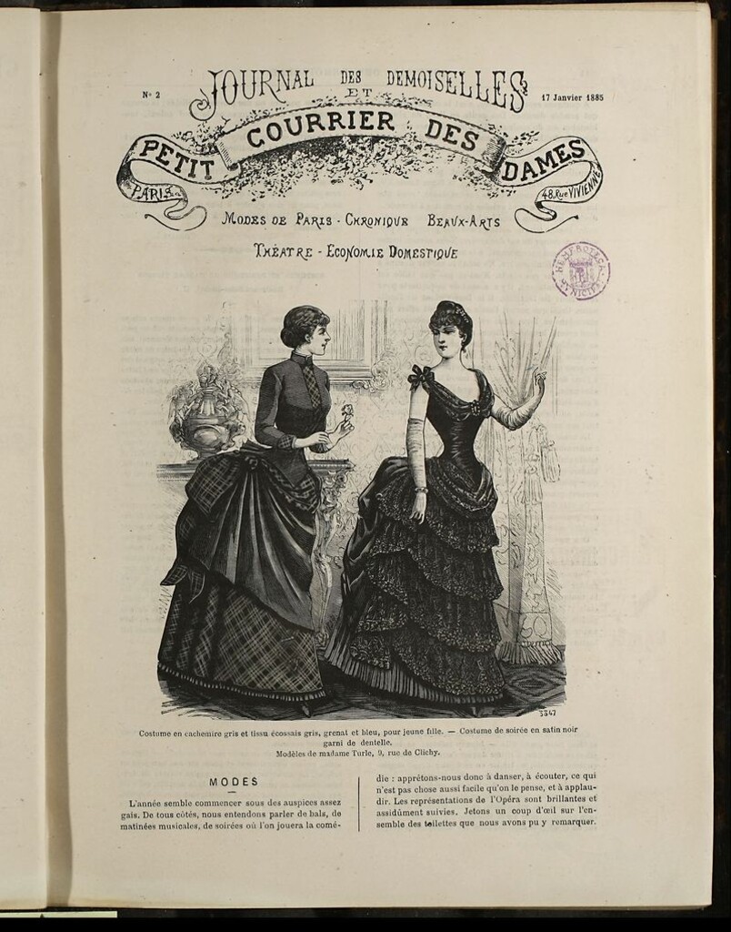 Miniatura de Journal des Demoiselles et Petit courrier des dames del 17 de Enero de 1885